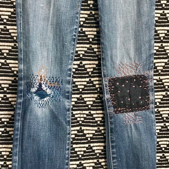 AE mended&patched Lo-rise jeans, 2 - Picture 1 of 14